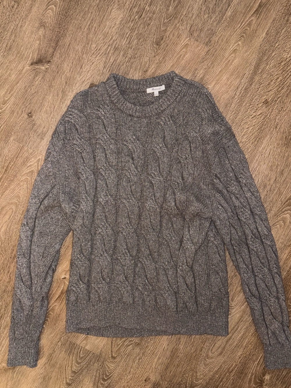 Madewell Heather Gray Ribbed Knit Sweater